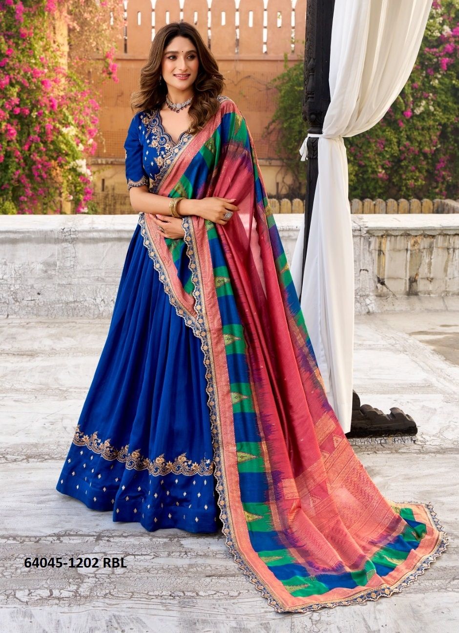 AARNA - Catalog # 64045 (Set of 4 Semi-Stitched Lehengas) by Komal Pret