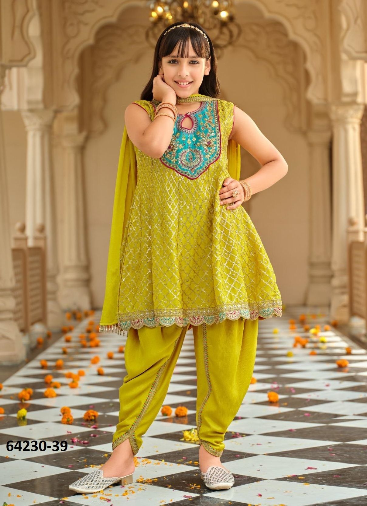 ESHA - Catalog # 64230 (Set of 3 Readymade Salwar Suits) ESHA - Catalog # 64230 (Set of 3 Readymade Salwar Suits)