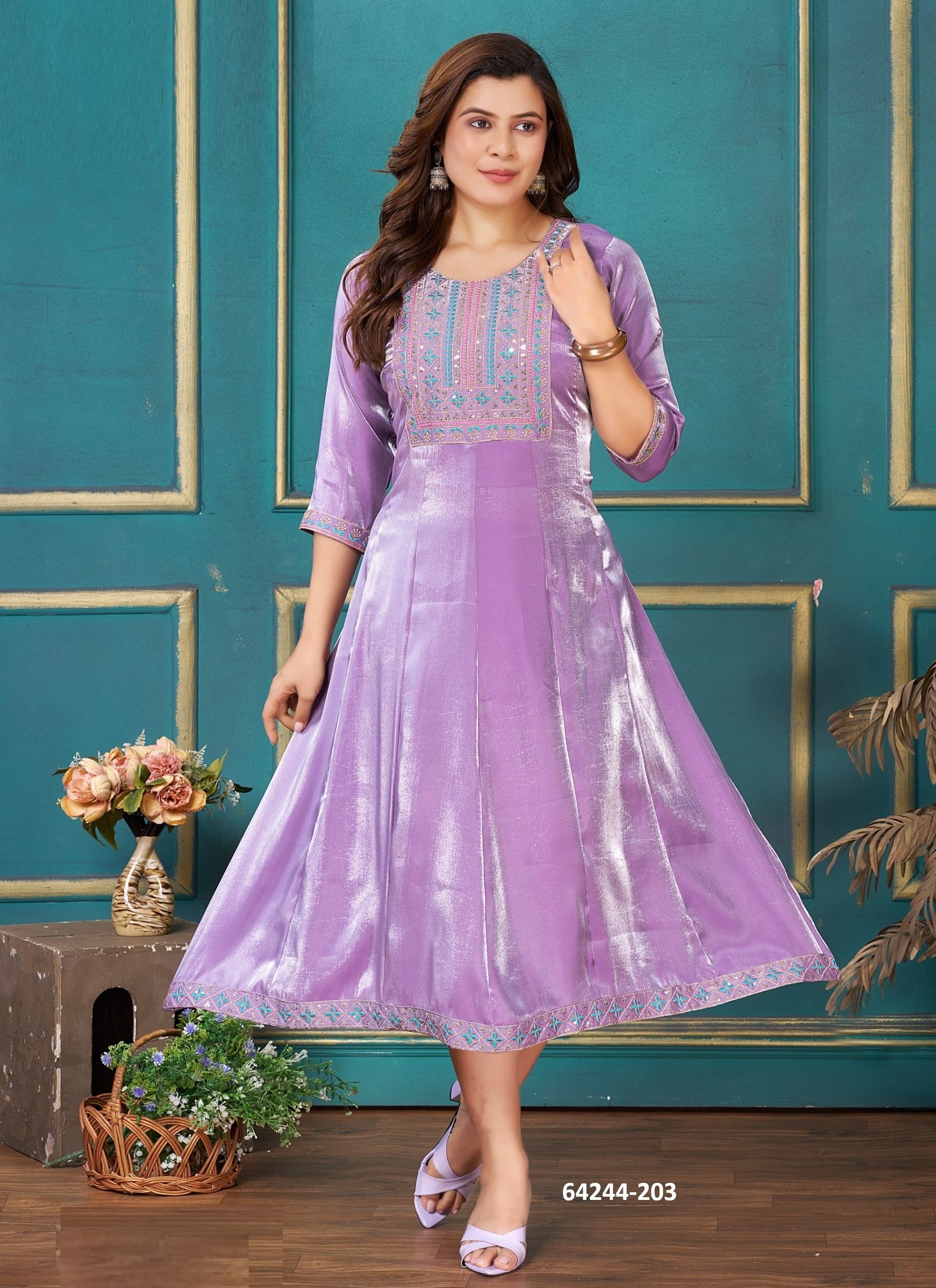 DULHAN 2 - Catalog # 64244 (Set of 6 Readymade Women's Kurtis / Tops)