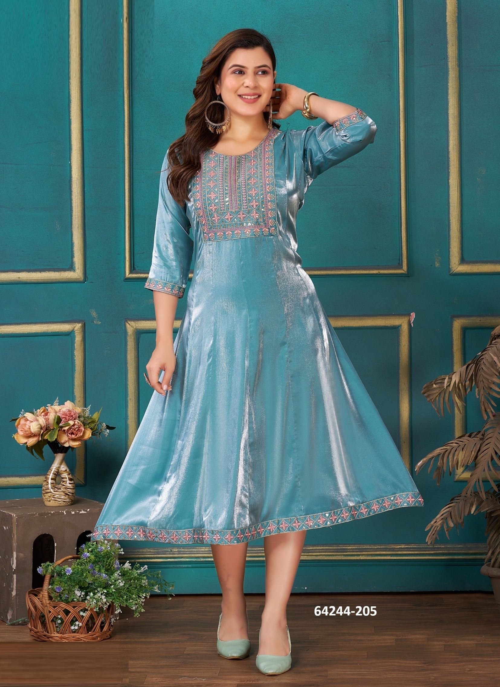 DULHAN 2 - Catalog # 64244 (Set of 6 Readymade Women's Kurtis / Tops)