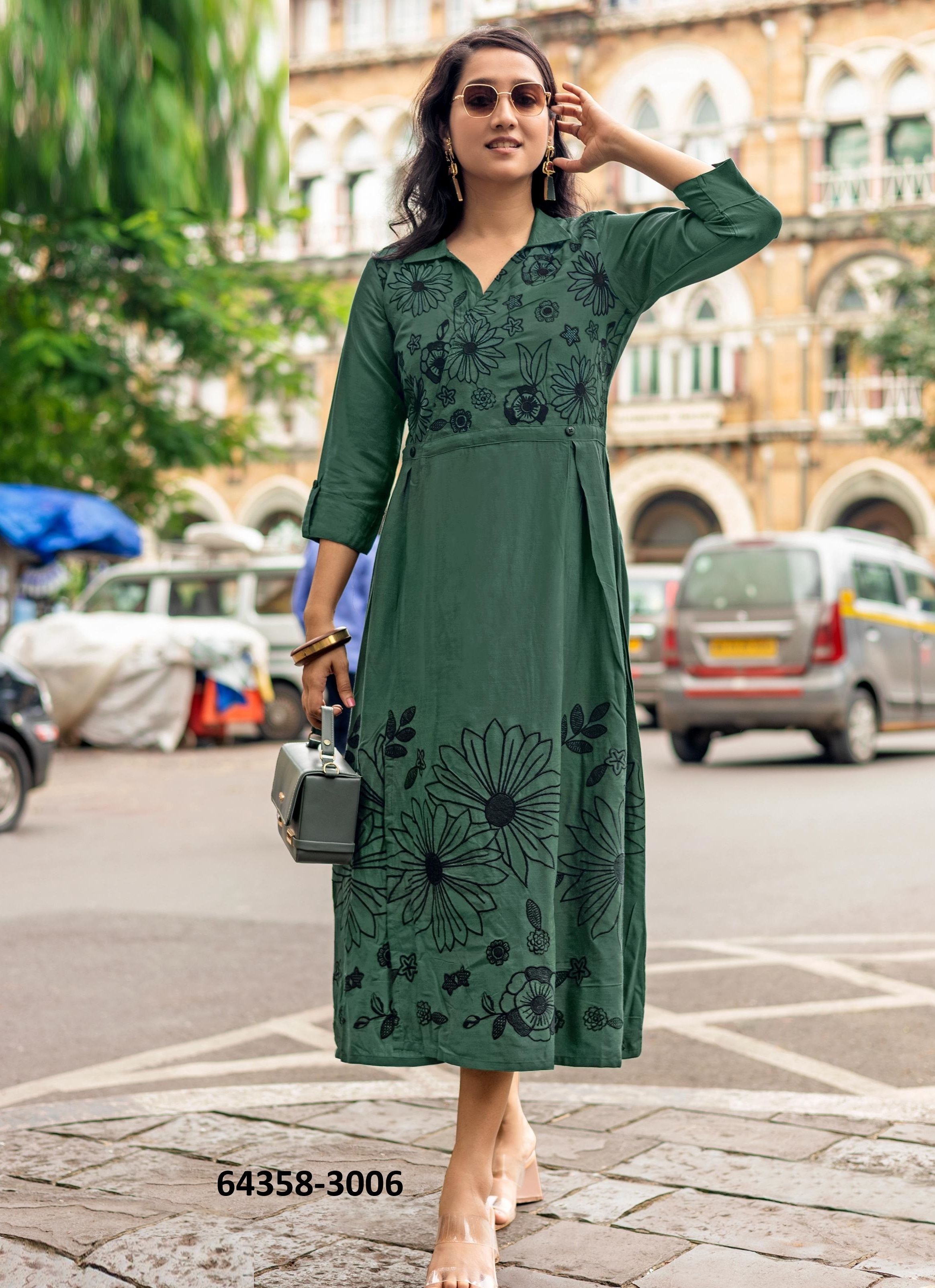 ANGOORI - Catalog # 64358 (Set of 6 Readymade Women's Kurtis / Tops)
