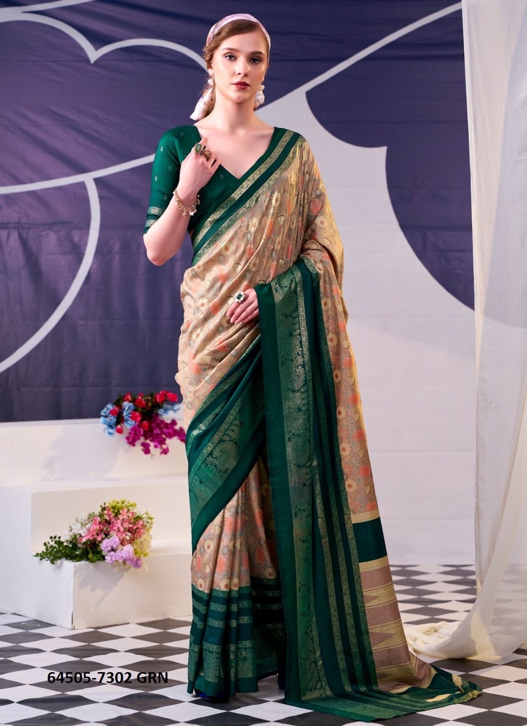 TRISHA 7302 - Catalog # 64505 (Set of 4 Sarees) TRISHA 7302 - Catalog # 64505 (Set of 4 Sarees)