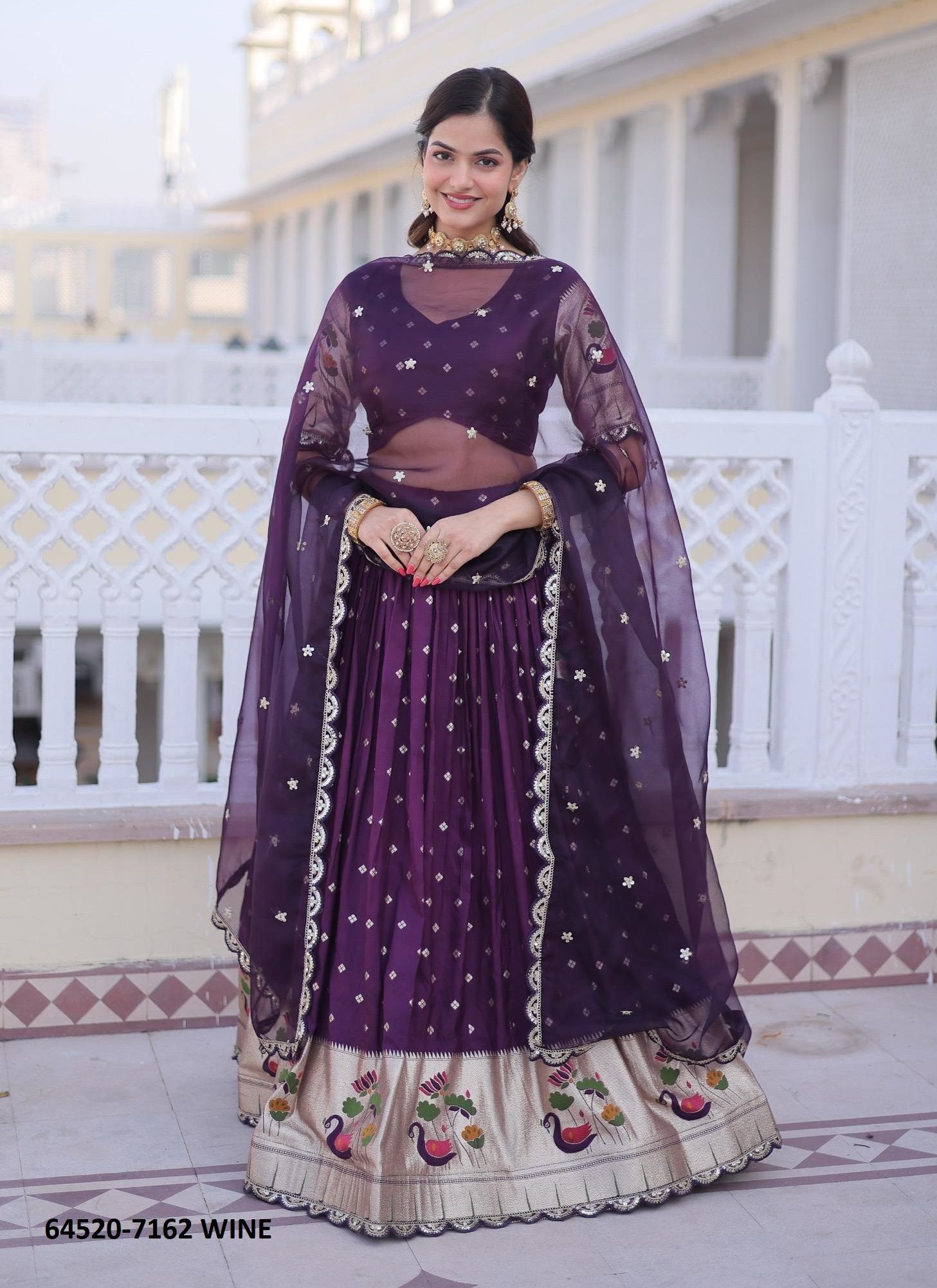 SERIES 7162 - Catalog # 64520 (Set of 2 Semi-Stitched Lehengas)