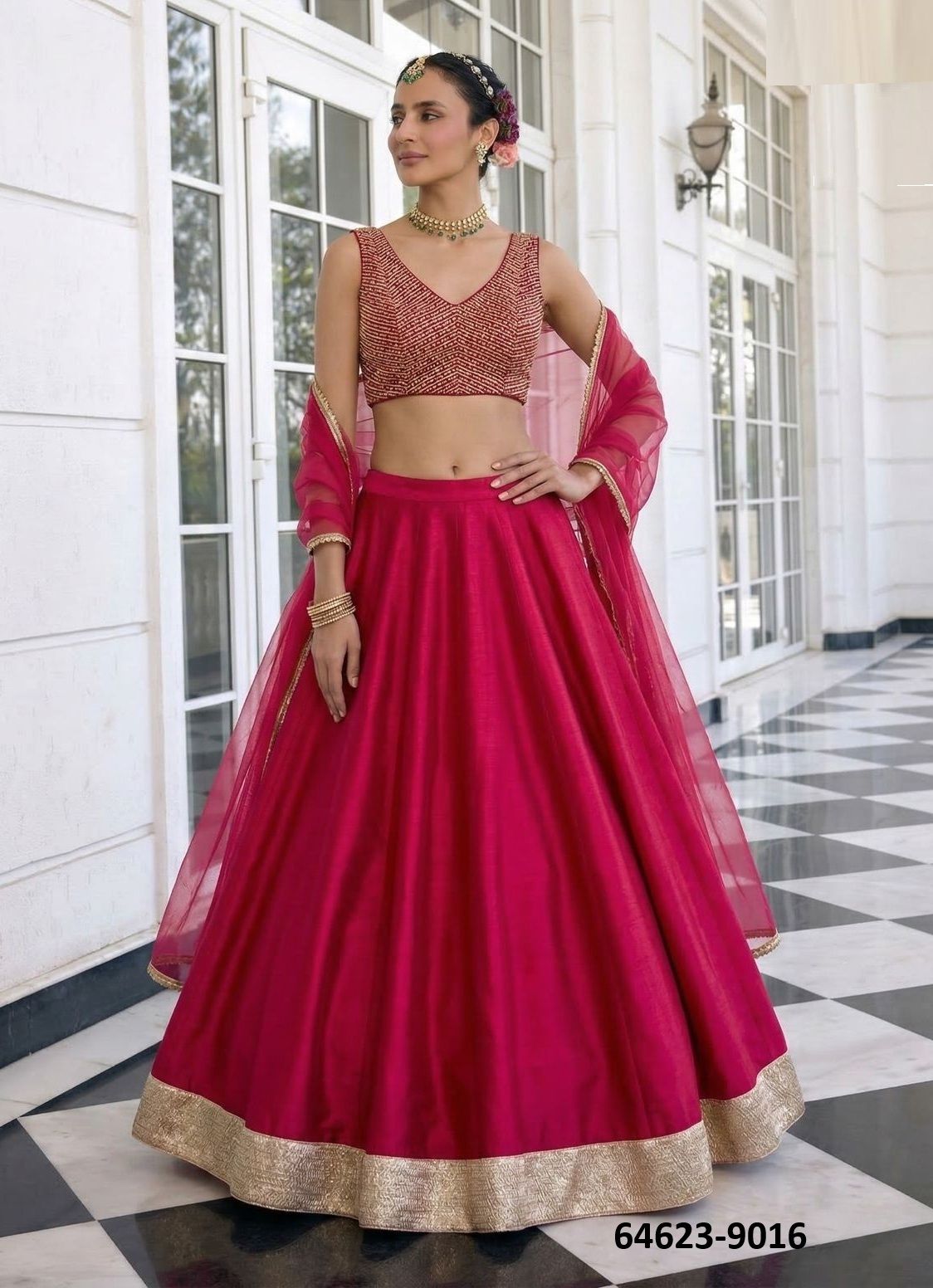 SERIES 9014 - Catalog # 64623 (Set of 3 Readymade Lehengas)