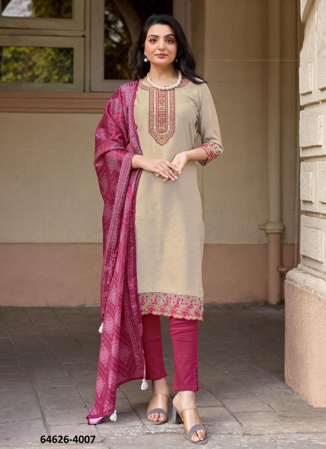 SAGAAI 3 - Catalog # 64626 (Set of 6 Readymade Salwar Suits) SAGAAI 3 - Catalog # 64626 (Set of 6 Readymade Salwar Suits)