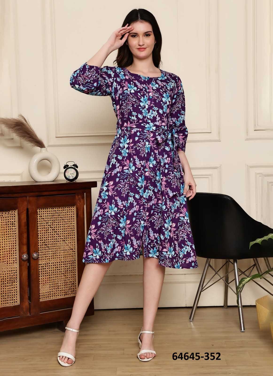 FROCK STYLE MATERNITY DRESS - Catalog # 64645 (Set of 8 Readymade Women's Kurtis / Tops)