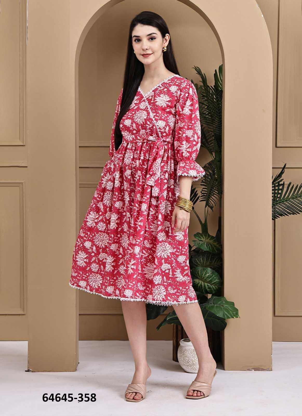 FROCK STYLE MATERNITY DRESS - Catalog # 64645 (Set of 8 Readymade Women's Kurtis / Tops)