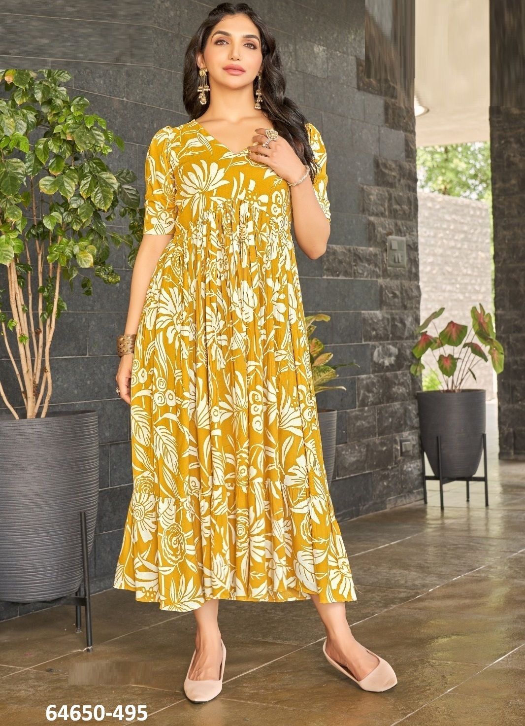 RUKMINI - Catalog # 64650 (Set of 4 Readymade Women's Kurtis / Tops)