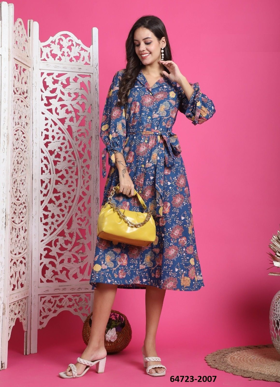 FLORAL FROCKS - Catalog # 64723 (Set of 13 Readymade Women's Kurtis / Tops)