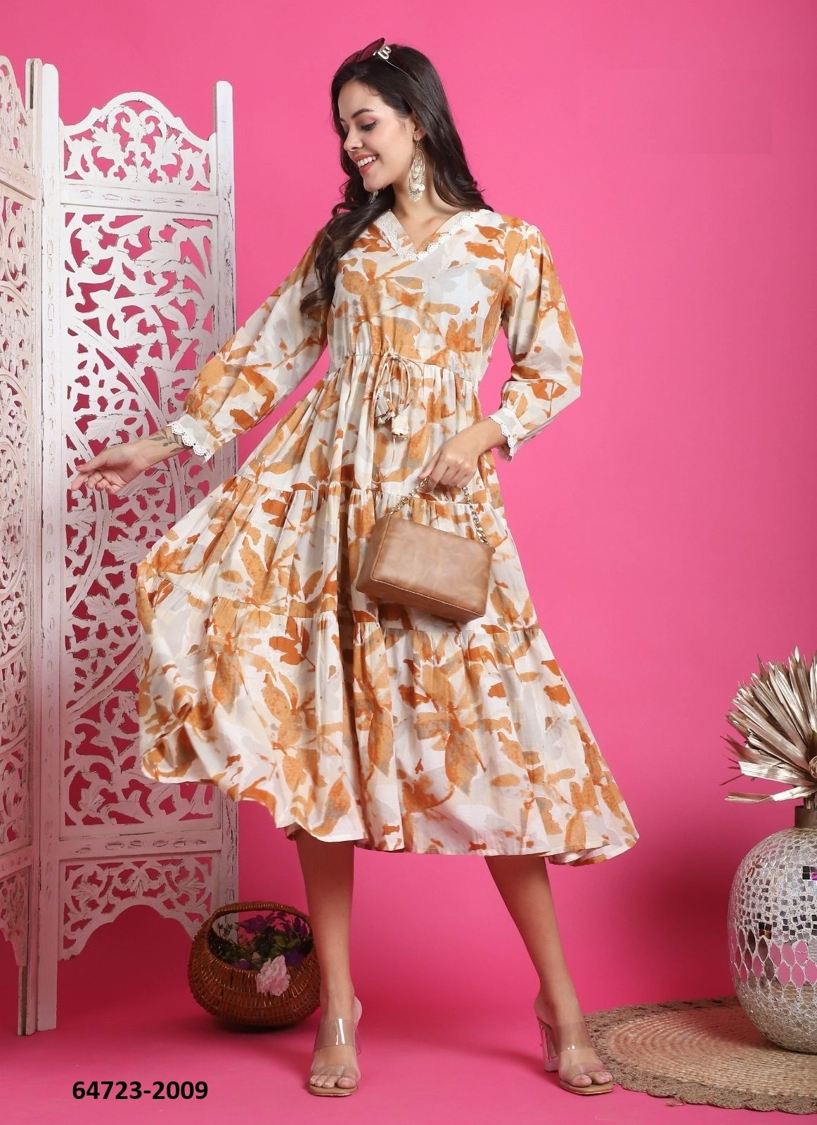 FLORAL FROCKS - Catalog # 64723 (Set of 13 Readymade Women's Kurtis / Tops)