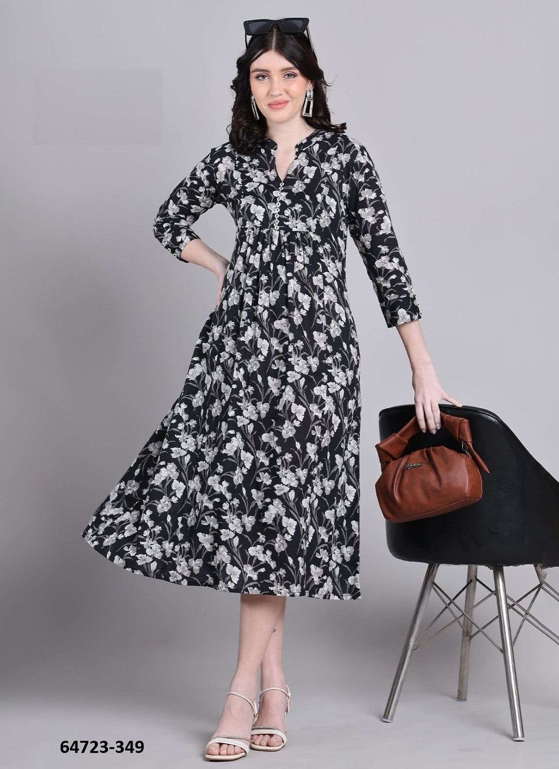 FLORAL FROCKS - Catalog # 64723 (Set of 13 Readymade Women's Kurtis / Tops)