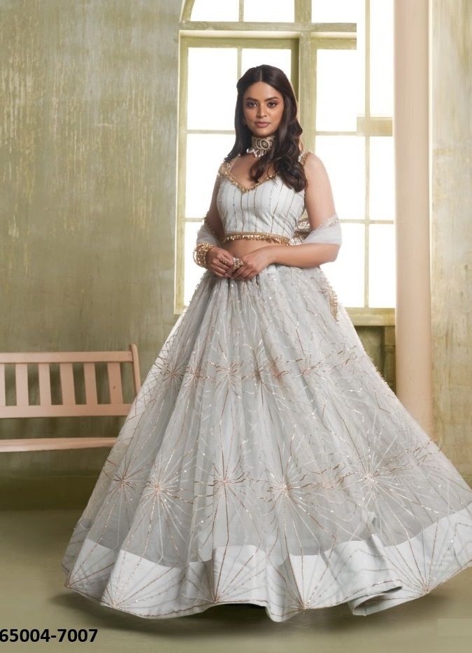 CHANDRAKALA 2 - Catalog # 65004 (Set of 5 Semi-Stitched Lehengas)