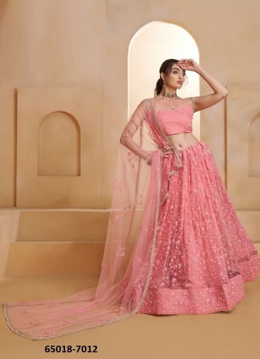 CHANDRAKALA 3 - Catalog # 65018 (Set of 5 Semi-Stitched Lehengas)