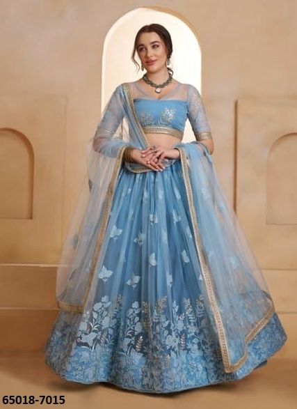 CHANDRAKALA 3 - Catalog # 65018 (Set of 5 Semi-Stitched Lehengas)