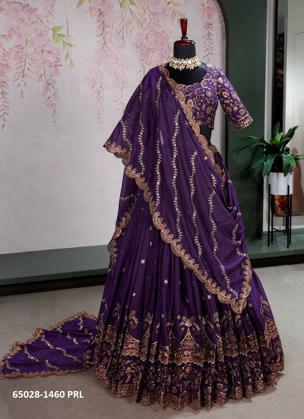 SERIES 1460 - Catalog # 65028 (Set of 4 Semi-Stitched Lehengas)