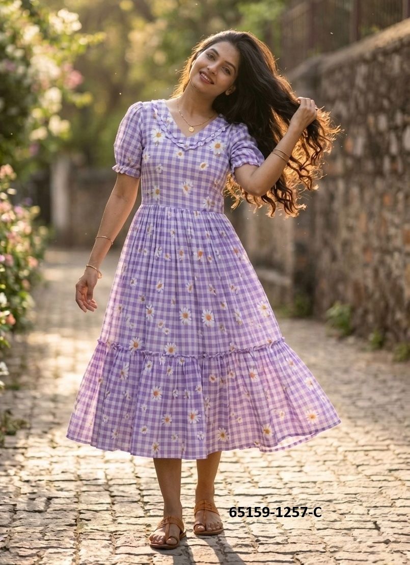SERIES 1257 - Catalog # 65159 (Set of 4 Readymade Women's Kurtis / Tops)