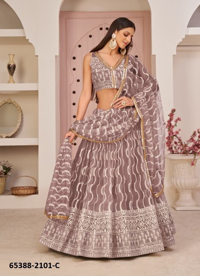 SERIES 2101 - Catalog # 65388 (Set of 4 Semi-Stitched Lehengas)