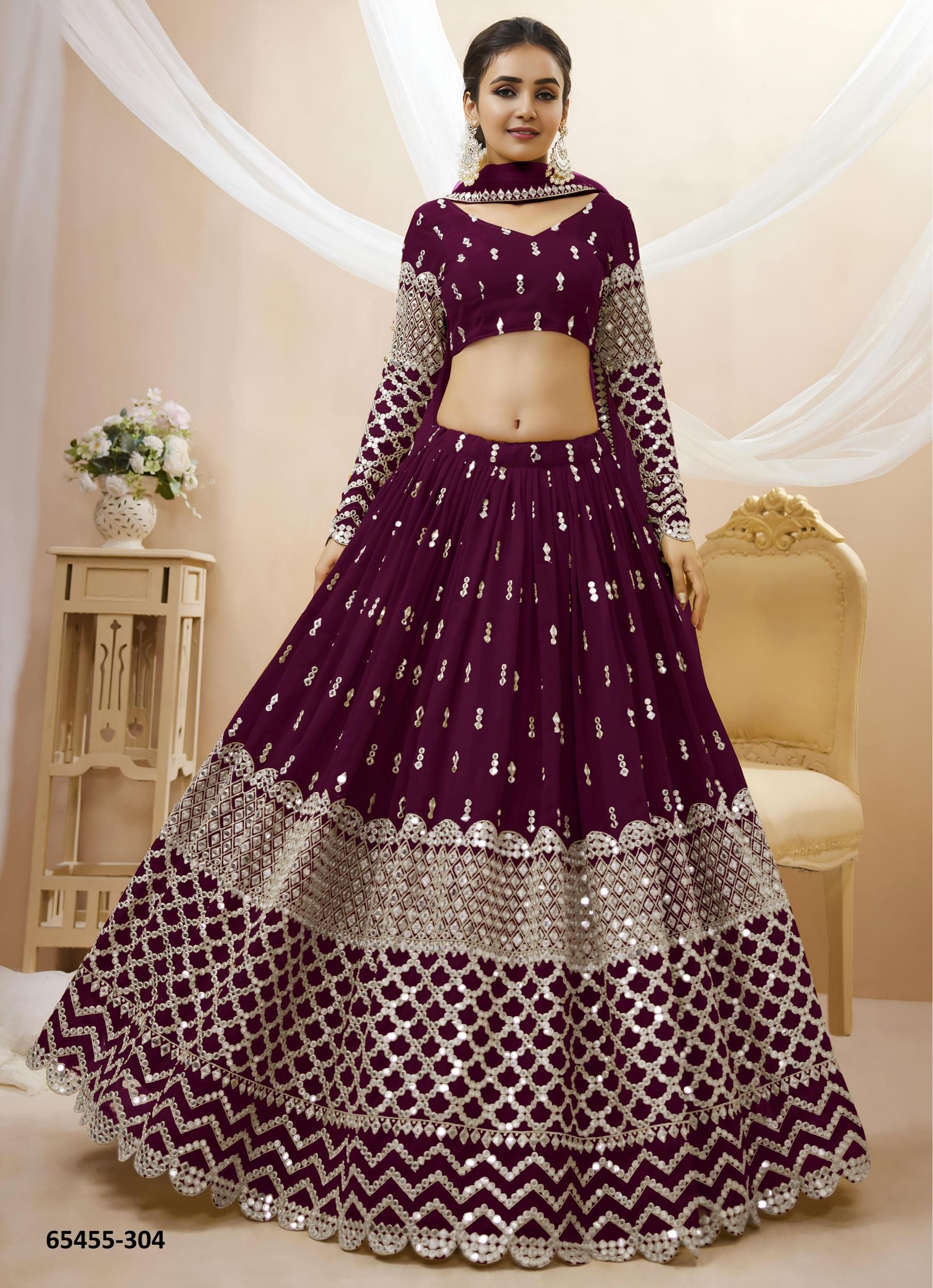 EXPRESSION 1 - Catalog # 65455 (Set of 11 Semi-Stitched Lehengas)