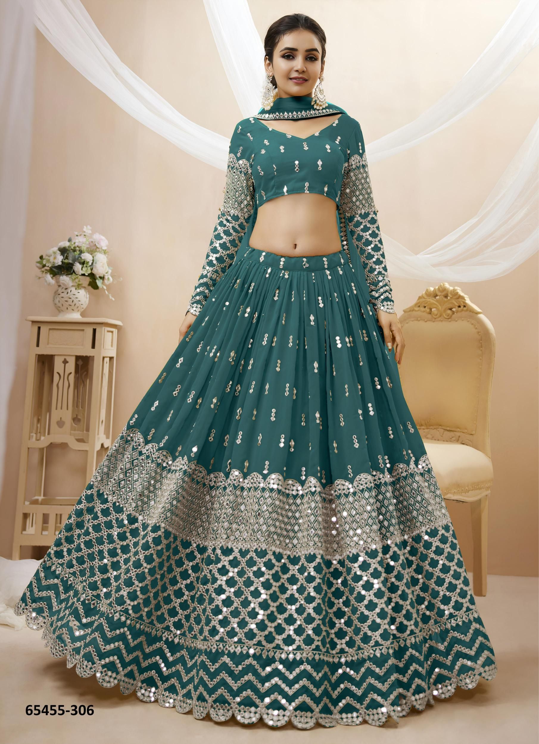 EXPRESSION 1 - Catalog # 65455 (Set of 11 Semi-Stitched Lehengas)