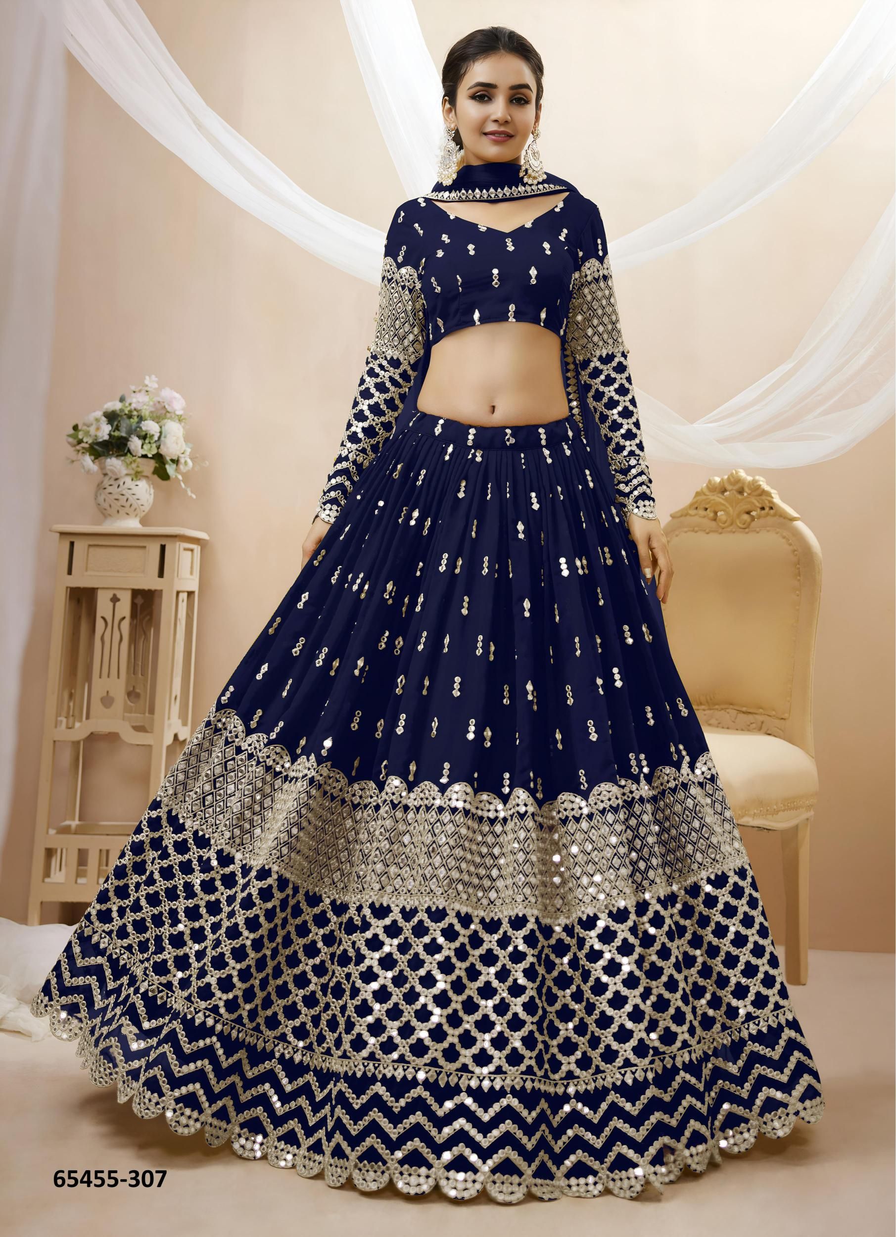 EXPRESSION 1 - Catalog # 65455 (Set of 11 Semi-Stitched Lehengas)