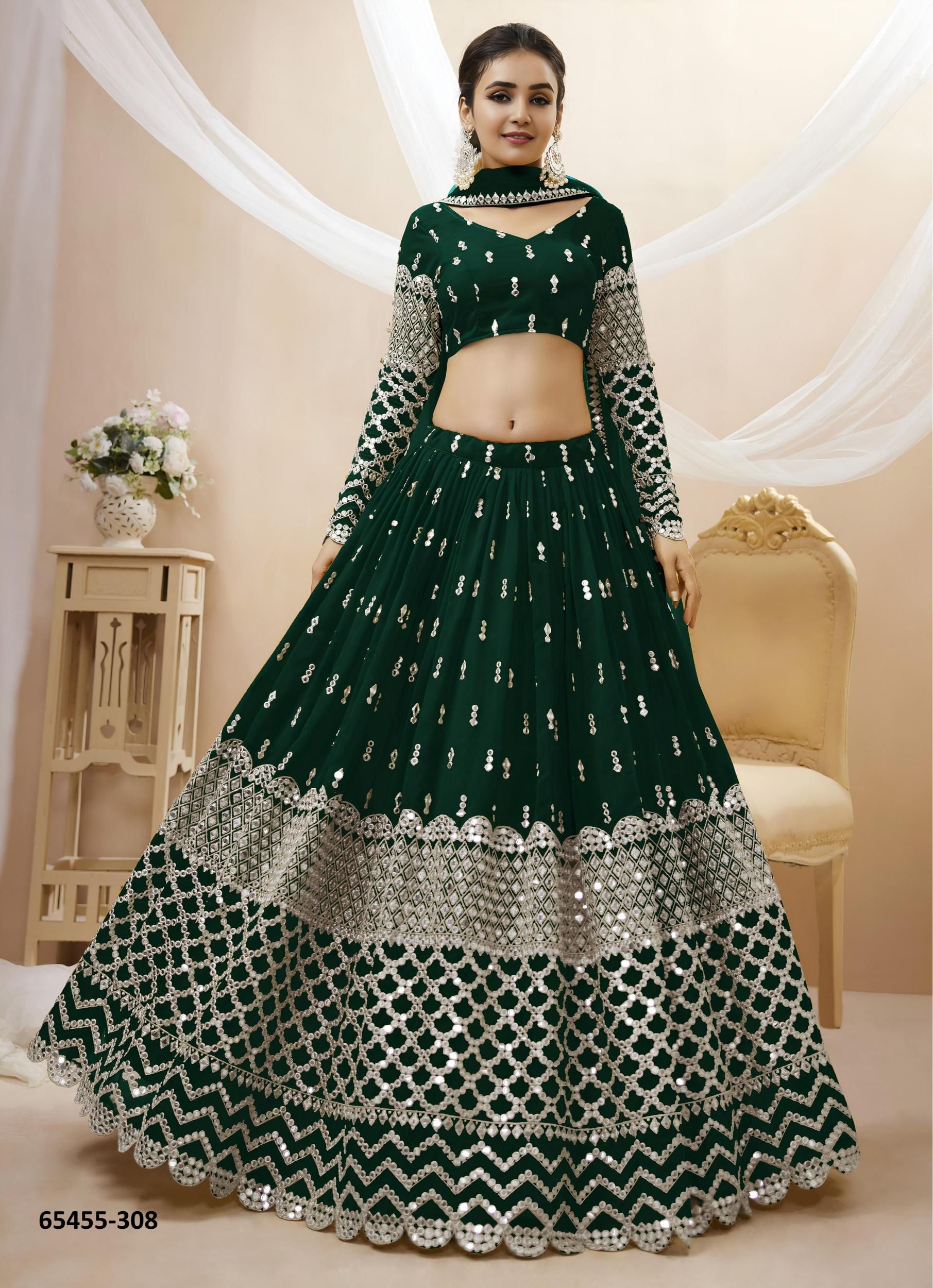 EXPRESSION 1 - Catalog # 65455 (Set of 11 Semi-Stitched Lehengas)