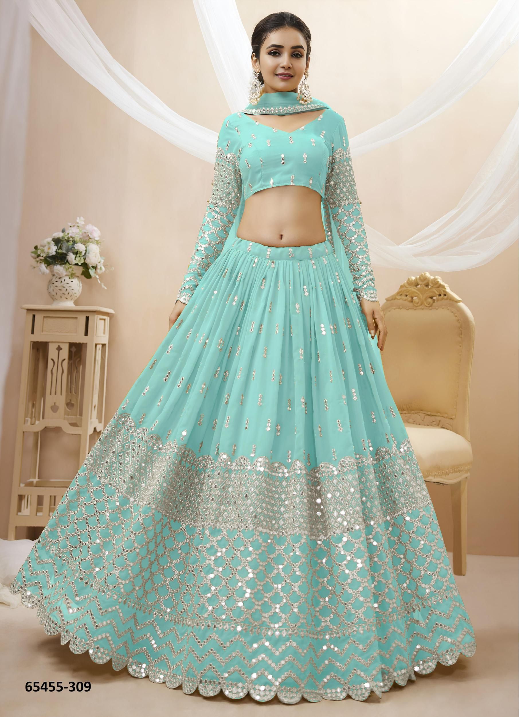 EXPRESSION 1 - Catalog # 65455 (Set of 11 Semi-Stitched Lehengas)