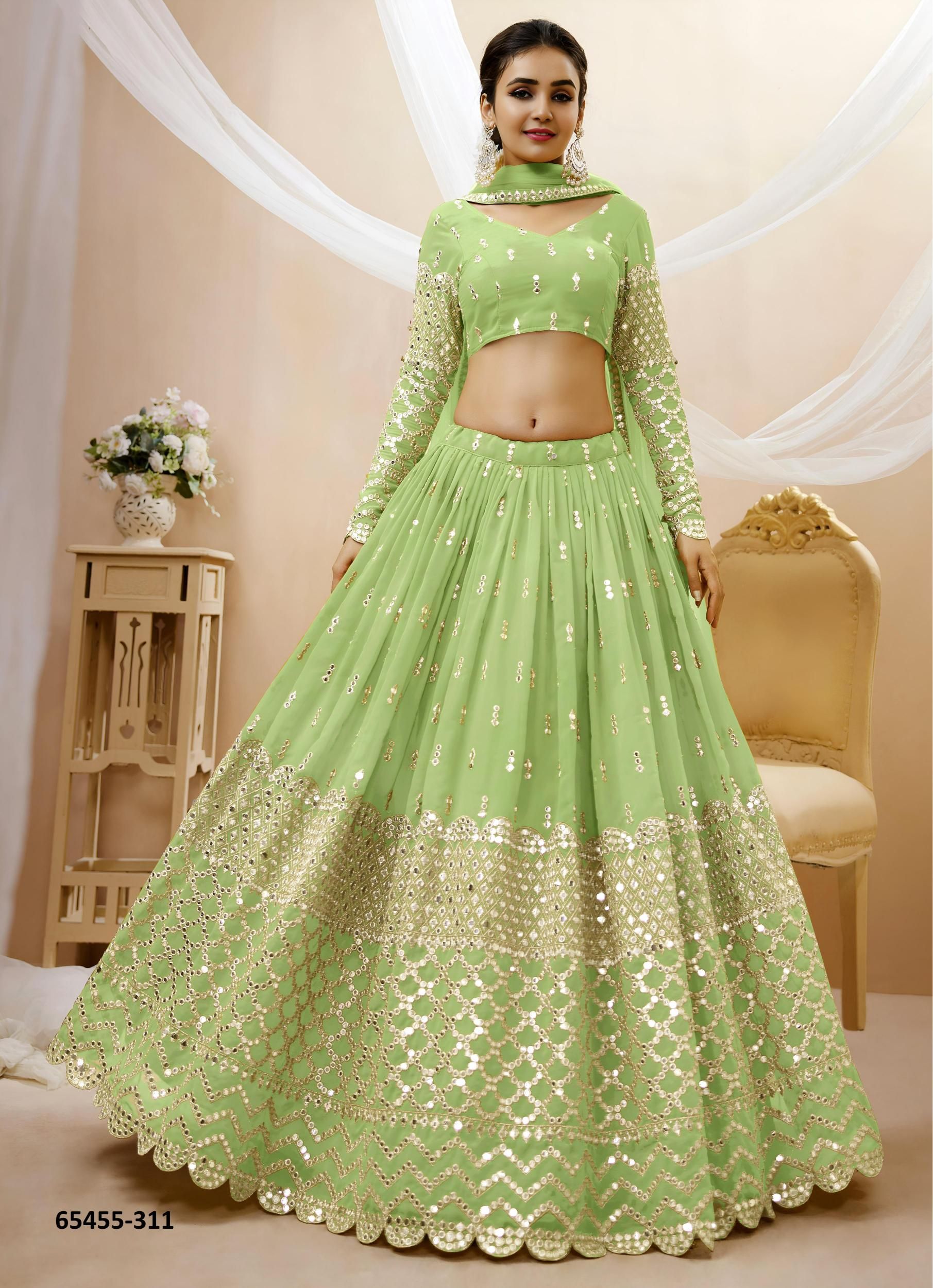 EXPRESSION 1 - Catalog # 65455 (Set of 11 Semi-Stitched Lehengas)