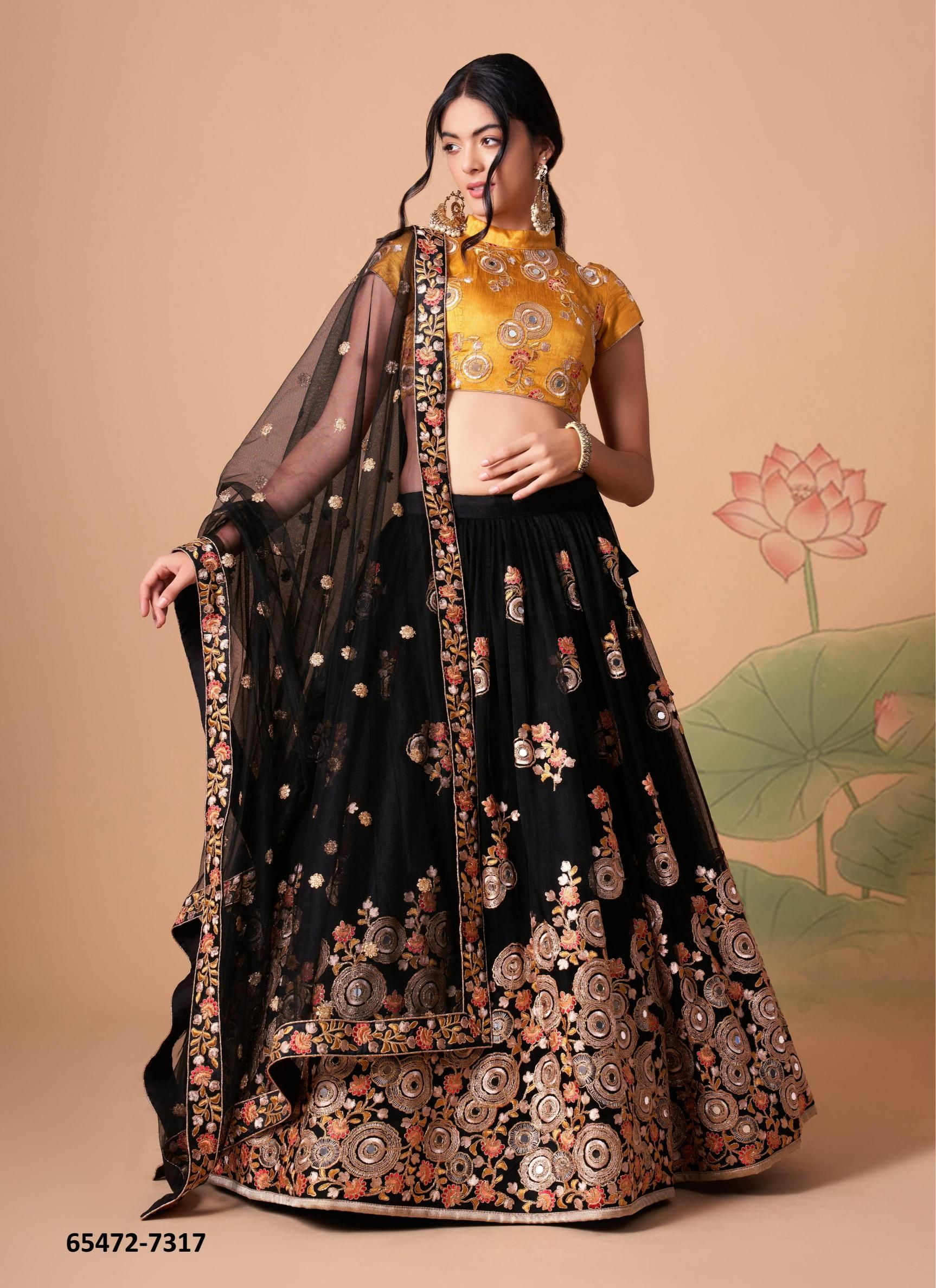 NEO ROMANTIC 3 - Catalog # 65472 (Set of 12 Semi-Stitched Lehengas)