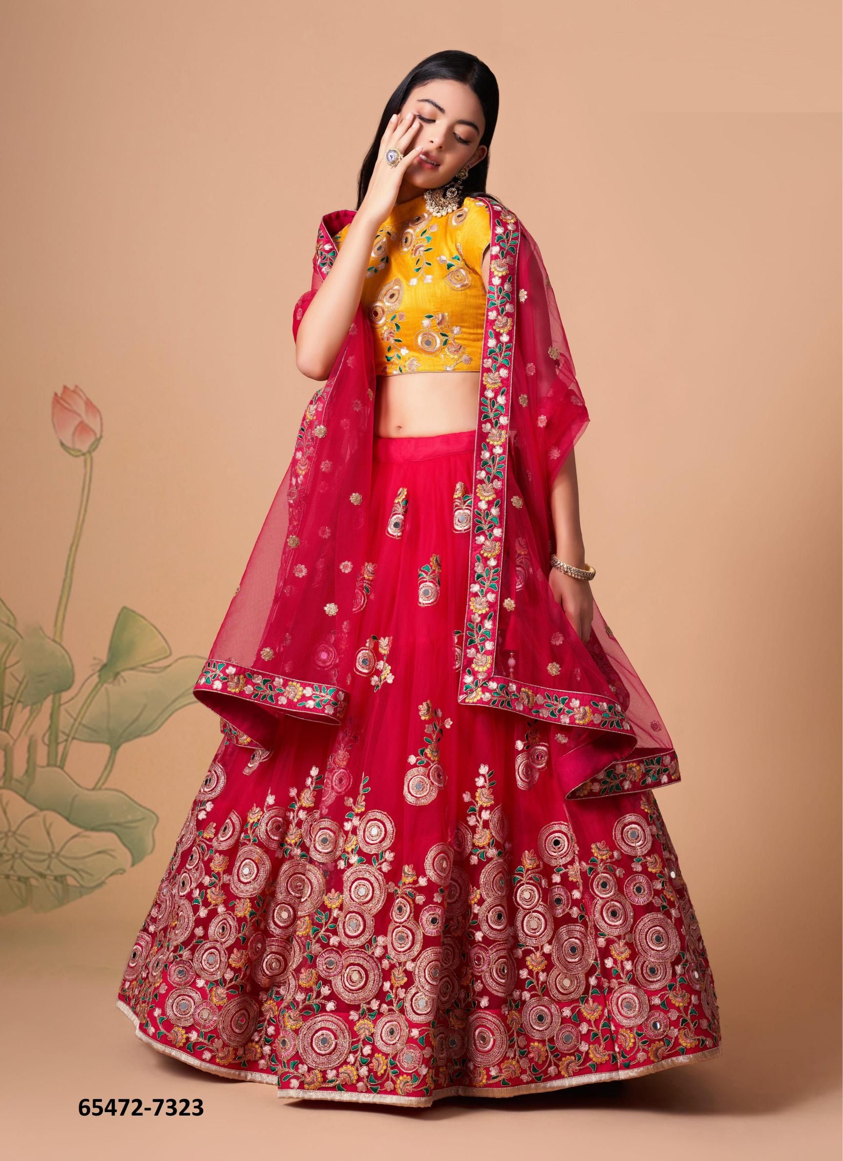 NEO ROMANTIC 3 - Catalog # 65472 (Set of 12 Semi-Stitched Lehengas)