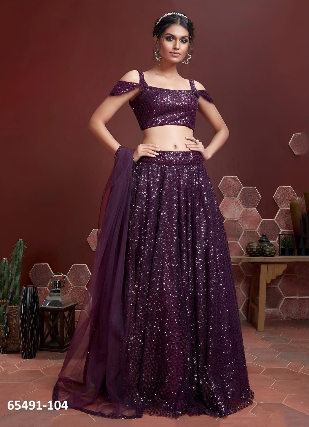 MANDAKINI 1 - Catalog # 65491 (Set of 10 Semi-Stitched Lehengas)