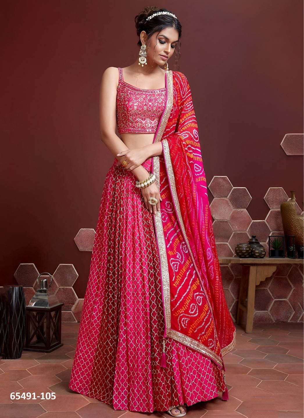 MANDAKINI 1 - Catalog # 65491 (Set of 10 Semi-Stitched Lehengas)