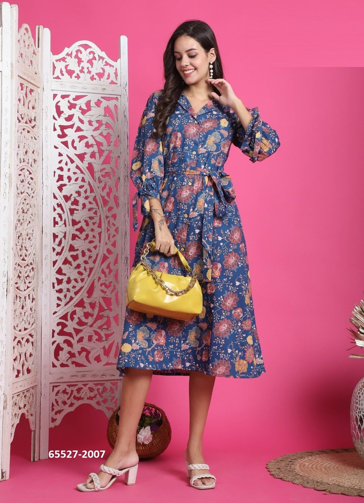 FROCK STYLE DRESS 138 - Catalog # 65527 (Set of 6 Readymade Women's Kurtis / Tops)