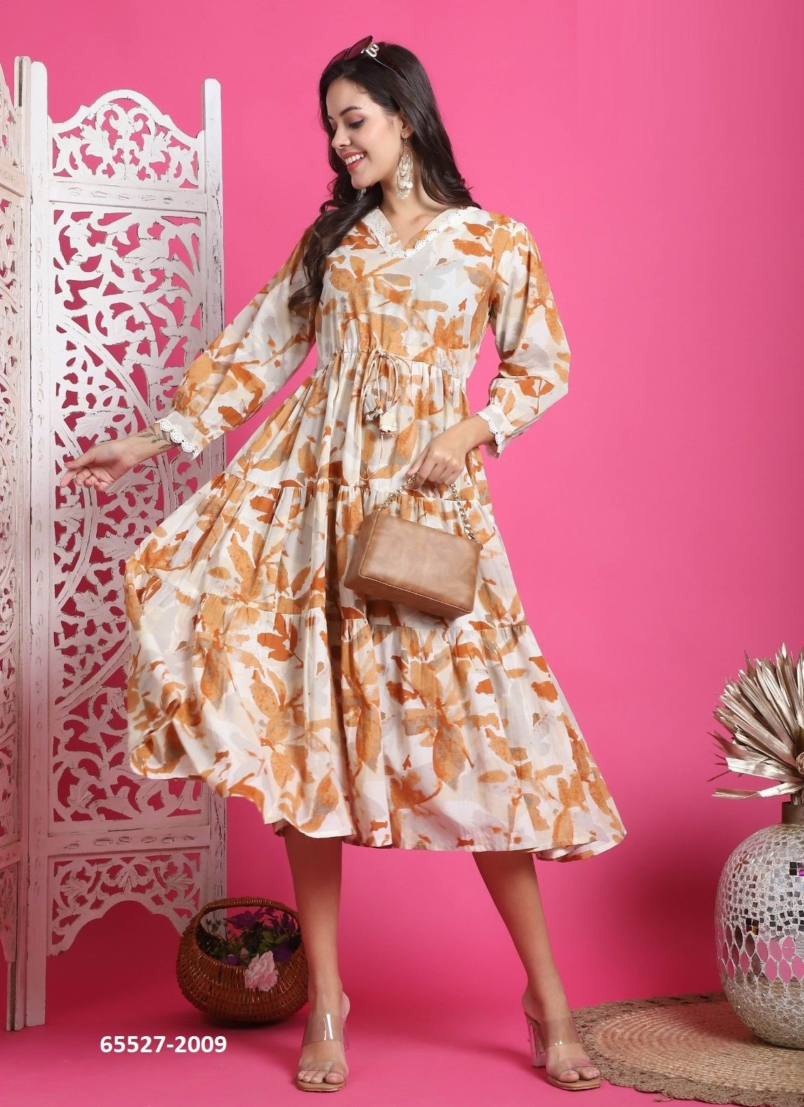 FROCK STYLE DRESS 138 - Catalog # 65527 (Set of 6 Readymade Women's Kurtis / Tops)