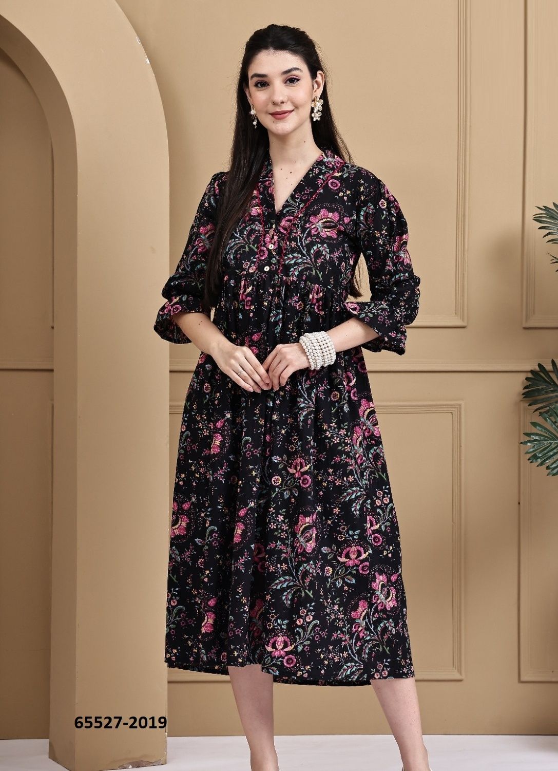 FROCK STYLE DRESS 138 - Catalog # 65527 (Set of 6 Readymade Women's Kurtis / Tops)