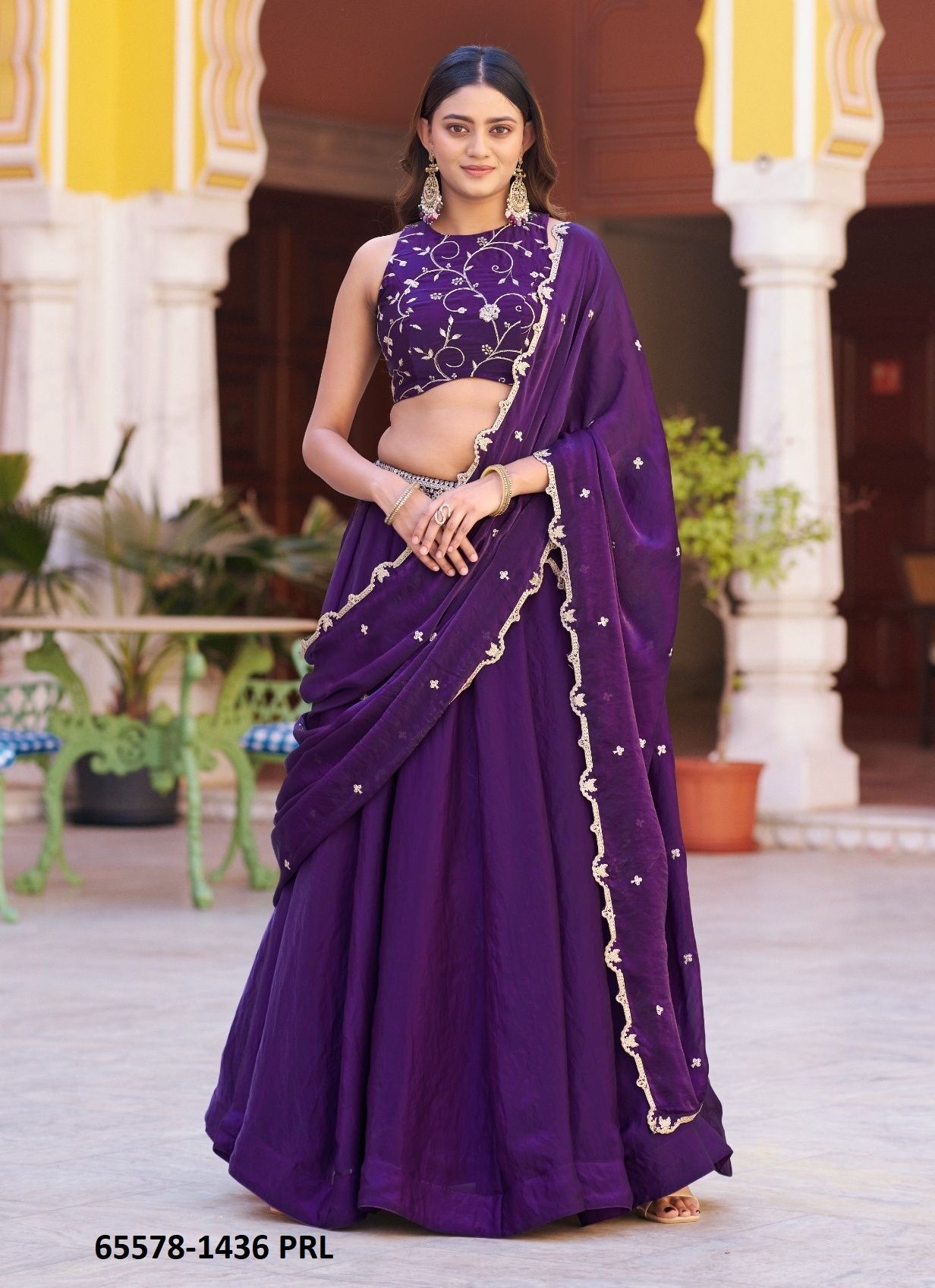 RANGREZ 1436 - Catalog # 65578 (Set of 4 Semi-Stitched Lehengas)