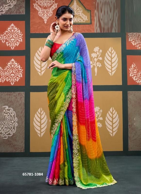 RAJRANI & RADHA RANI - Catalog # 65781 (Set of 15 Sarees)