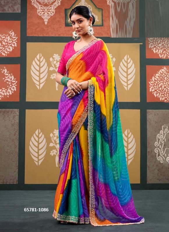 RAJRANI & RADHA RANI - Catalog # 65781 (Set of 15 Sarees)