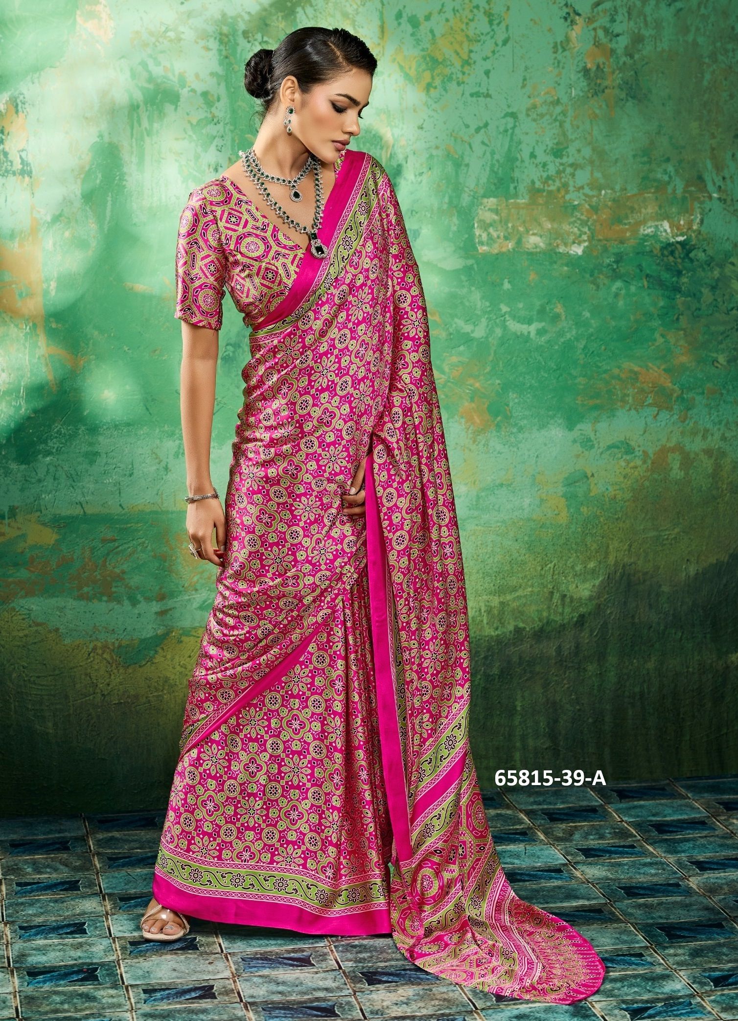 PURE AJRAKH 39 - Catalog # 65815 (Set of 6 Sarees) PURE AJRAKH 39 - Catalog # 65815 (Set of 6 Sarees)