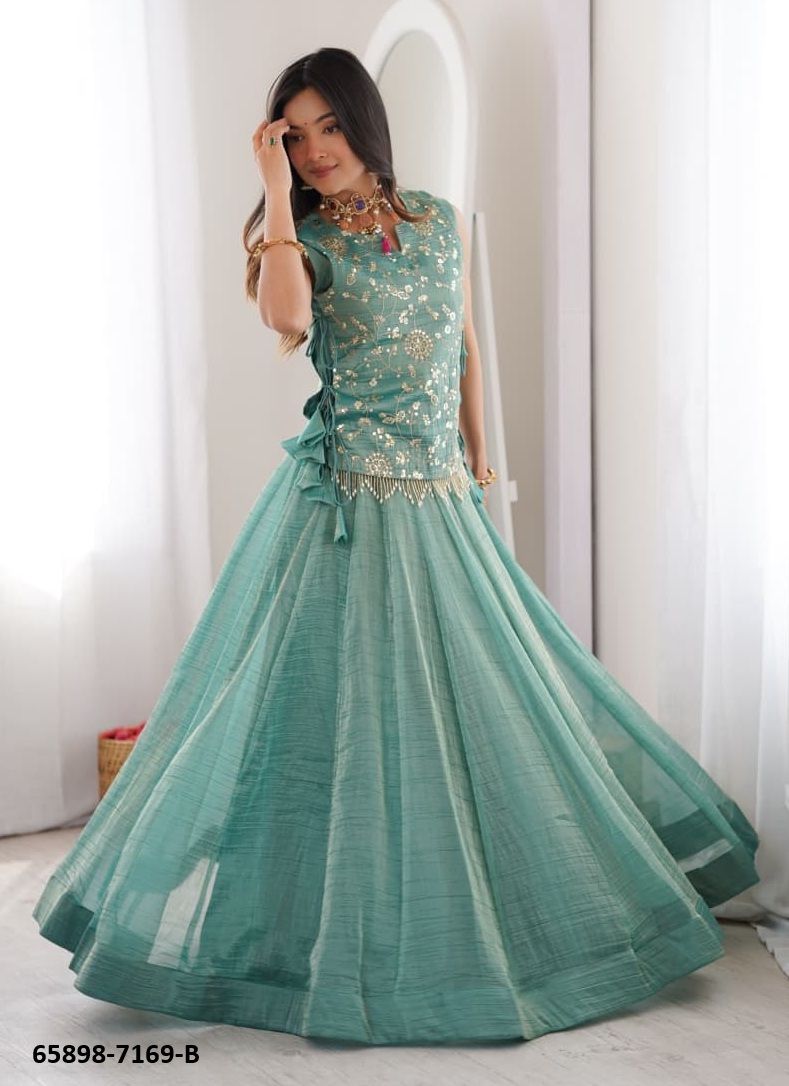 SERIES 7169 - Catalog # 65898 (Set of 2 Readymade Lehengas)