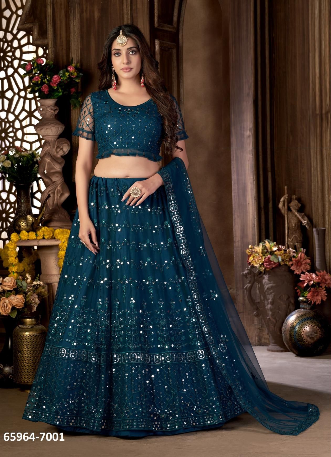 MEHAK - Catalog # 65964 (Set of 4 Semi-Stitched Lehengas) MEHAK - Catalog # 65964 (Set of 4 Semi-Stitched Lehengas)