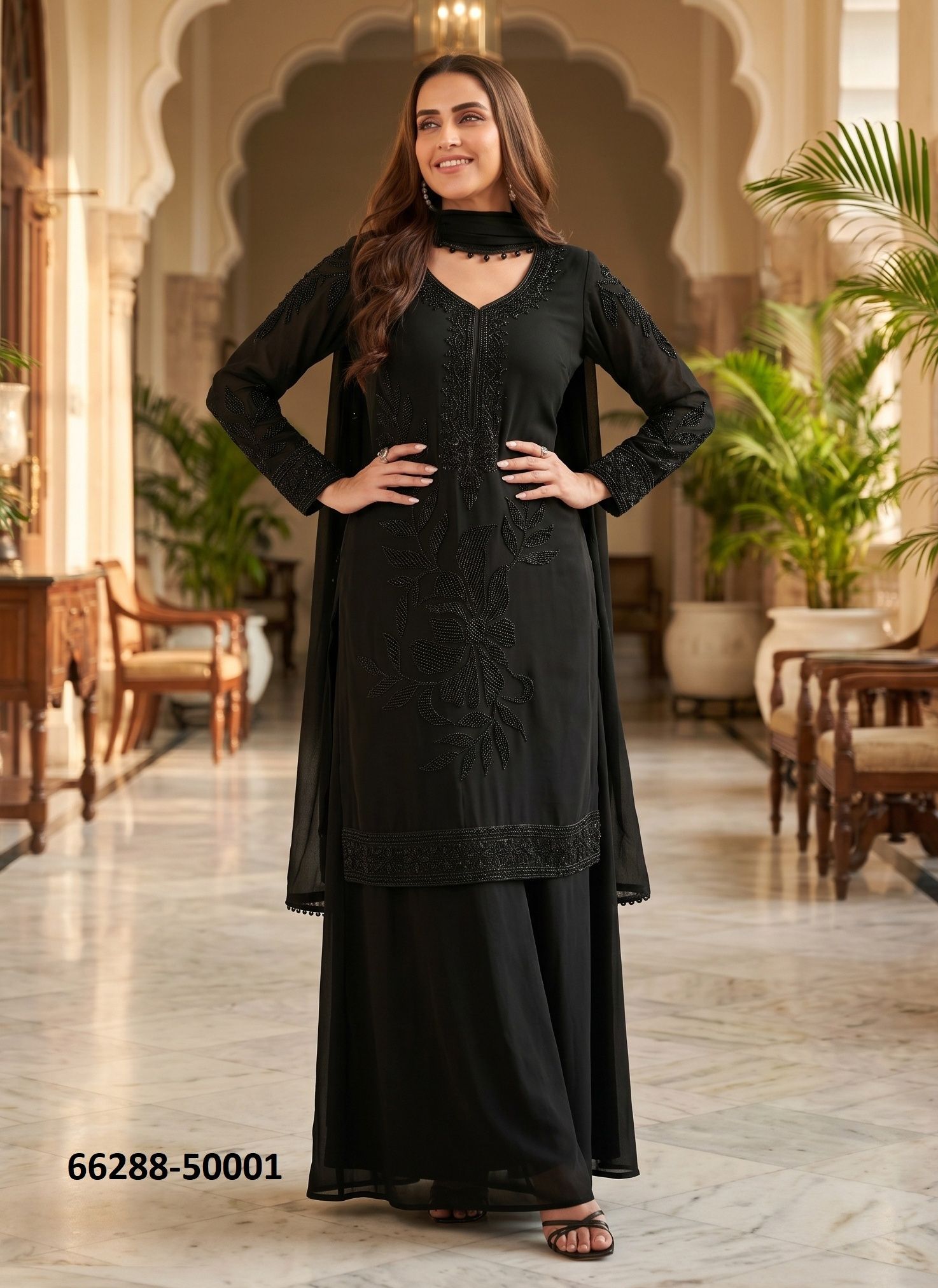 BLACK BEAUTIES - Catalog # 66288 (Set of 2 Readymade Salwar Suits) BLACK BEAUTIES - Catalog # 66288 (Set of 2 Readymade Salwar Suits)