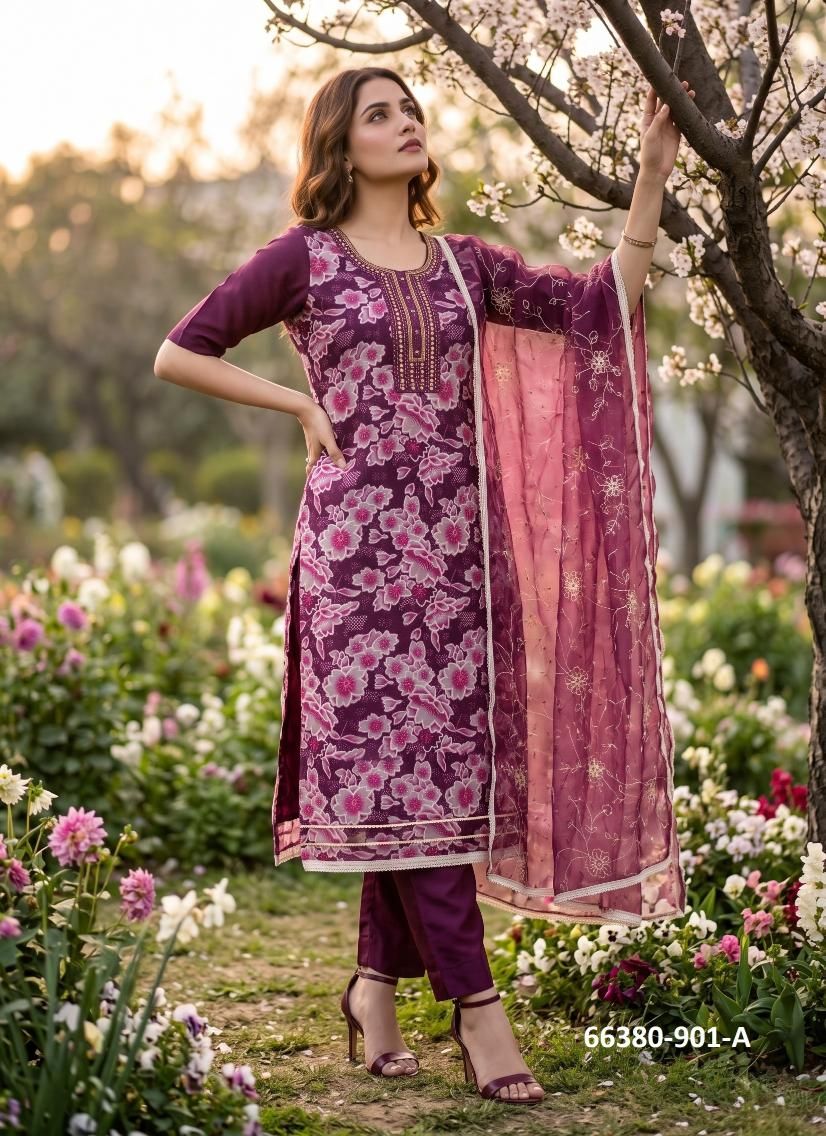 HEER - Catalog # 66380 (Set of 3 Readymade Salwar Suits) HEER - Catalog # 66380 (Set of 3 Readymade Salwar Suits)