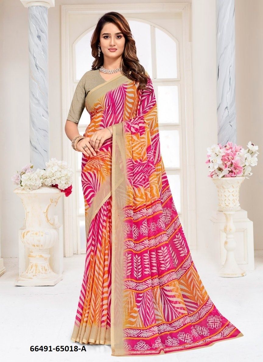 SUPER STAR CHIFFON 257 - Catalog # 66491 (Set of 6 Sarees) SUPER STAR CHIFFON 257 - Catalog # 66491 (Set of 6 Sarees)