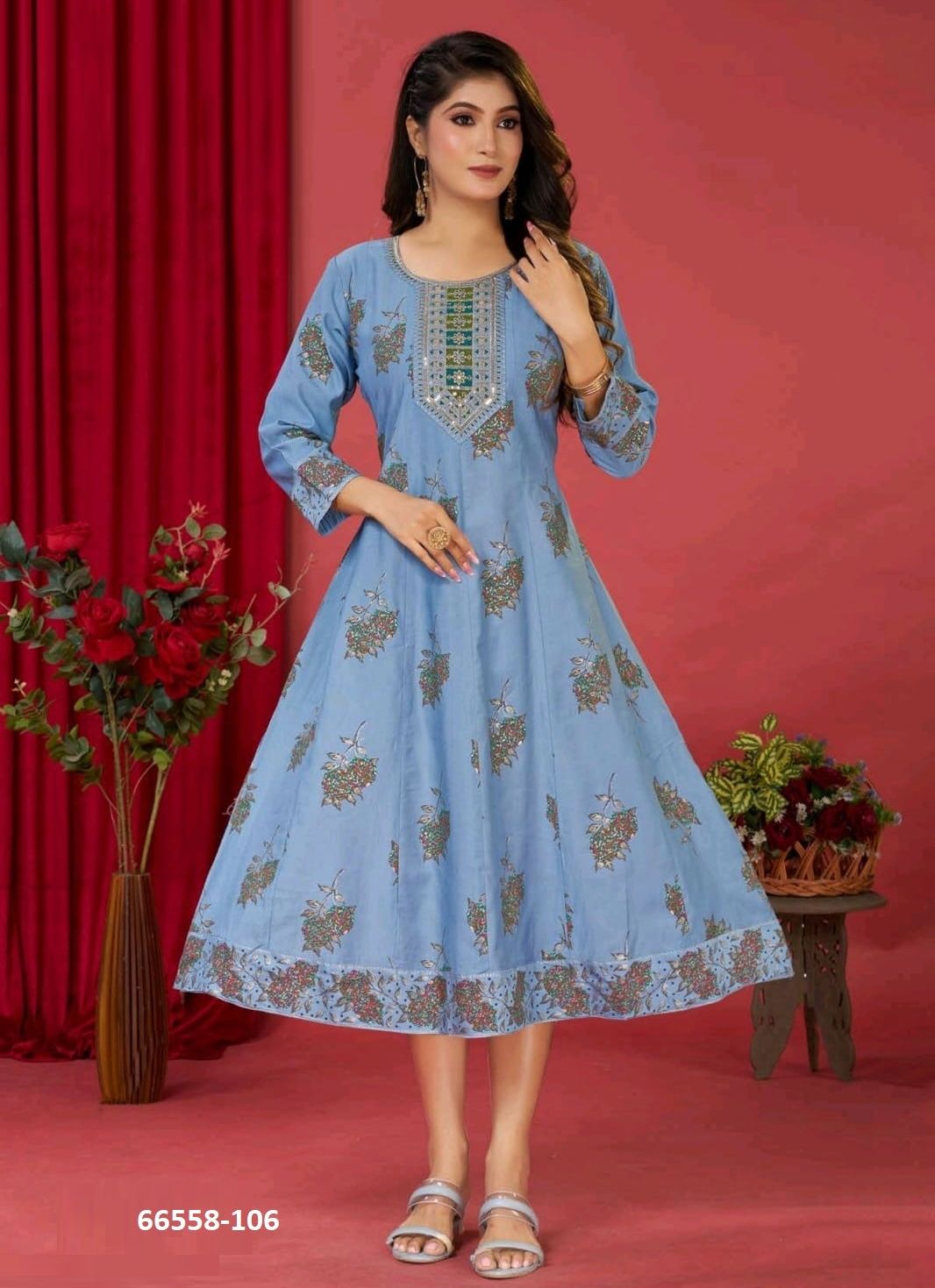 KESARI - Catalog # 66558 (Set of 6 Readymade Women's Kurtis / Tops)