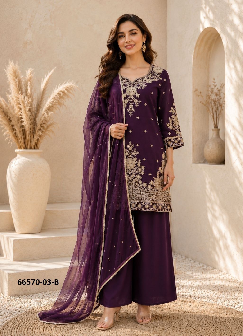 SERIES R3 - Catalog # 66570 (Set of 2 Readymade Salwar Suits)