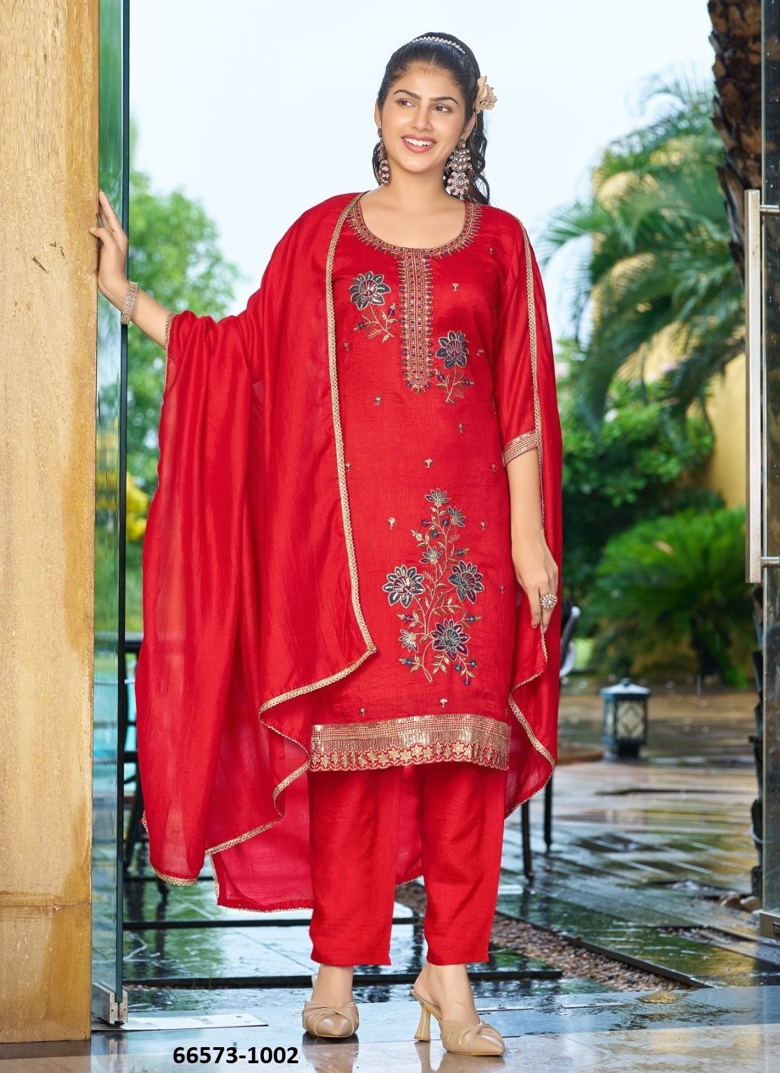 CRYSTAL - Catalog # 66573 (Set of 8 Readymade Salwar Suits)
