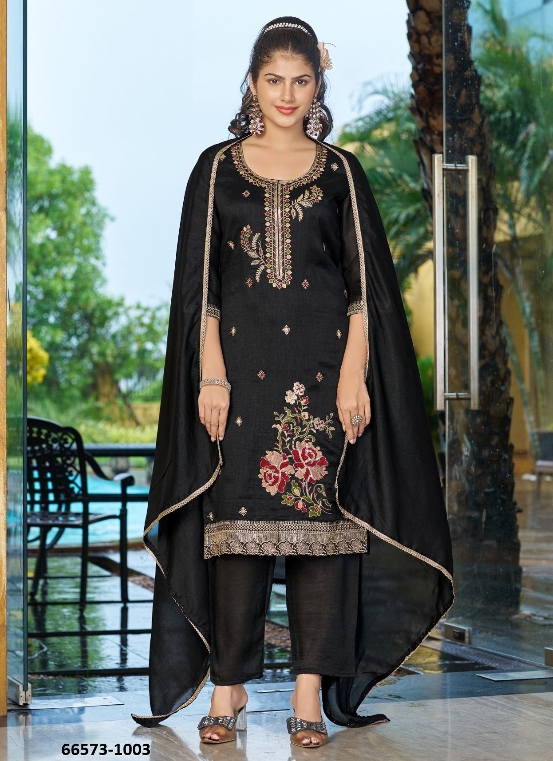 CRYSTAL - Catalog # 66573 (Set of 8 Readymade Salwar Suits)
