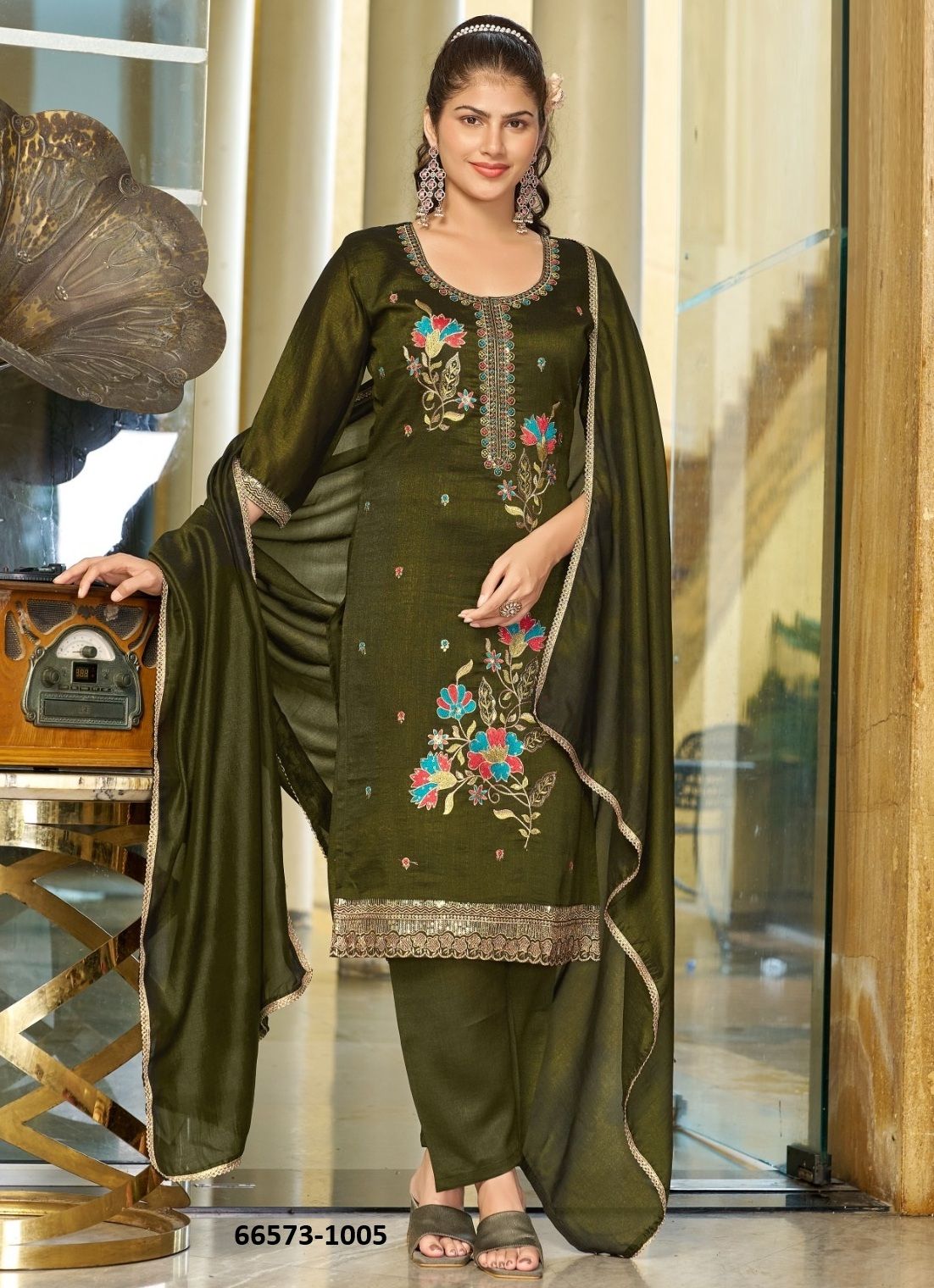CRYSTAL - Catalog # 66573 (Set of 8 Readymade Salwar Suits)