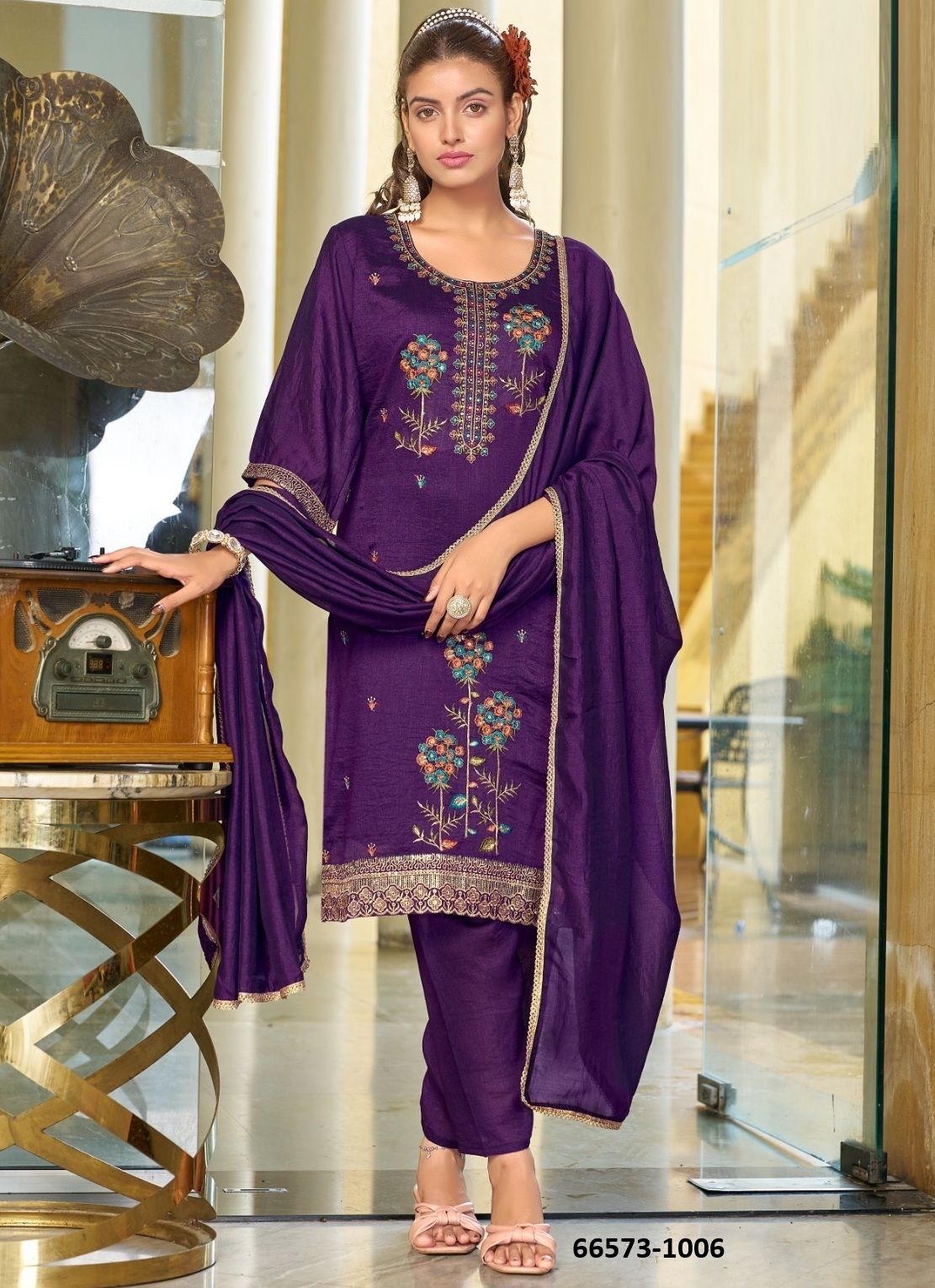 CRYSTAL - Catalog # 66573 (Set of 8 Readymade Salwar Suits)