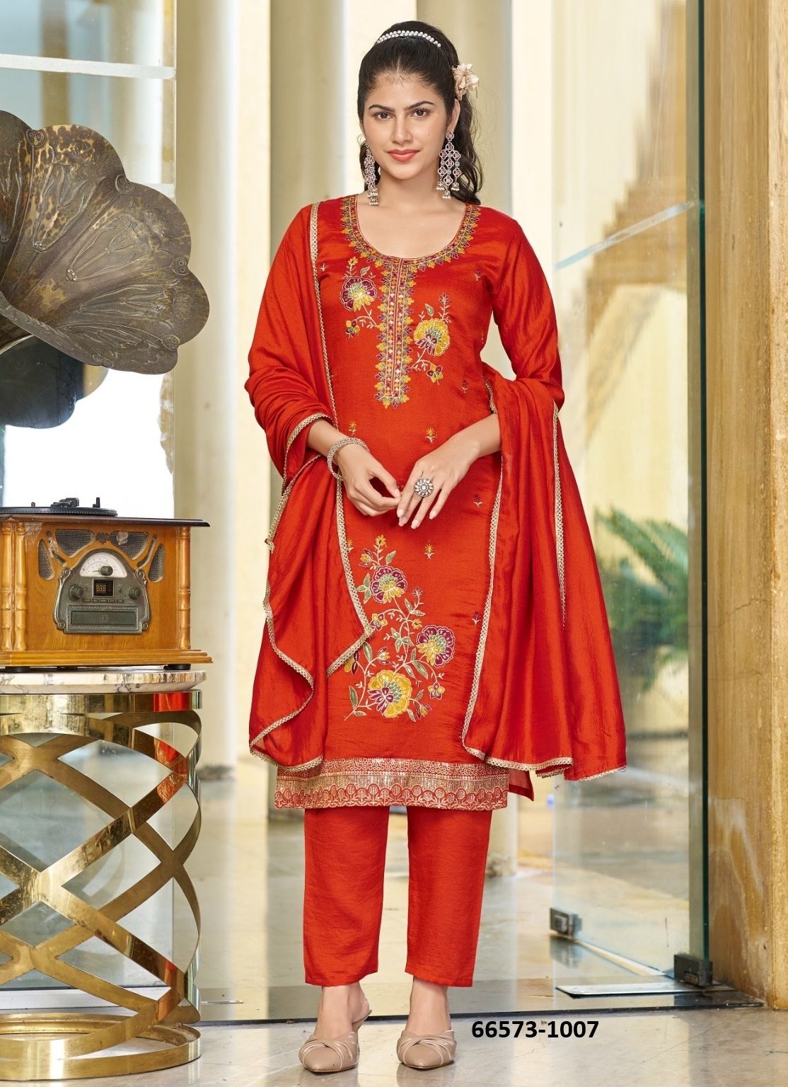 CRYSTAL - Catalog # 66573 (Set of 8 Readymade Salwar Suits)